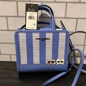 Karl Lagerfeld Periwinkle Maybelle Mini Box Crossbody with Enamel Charm